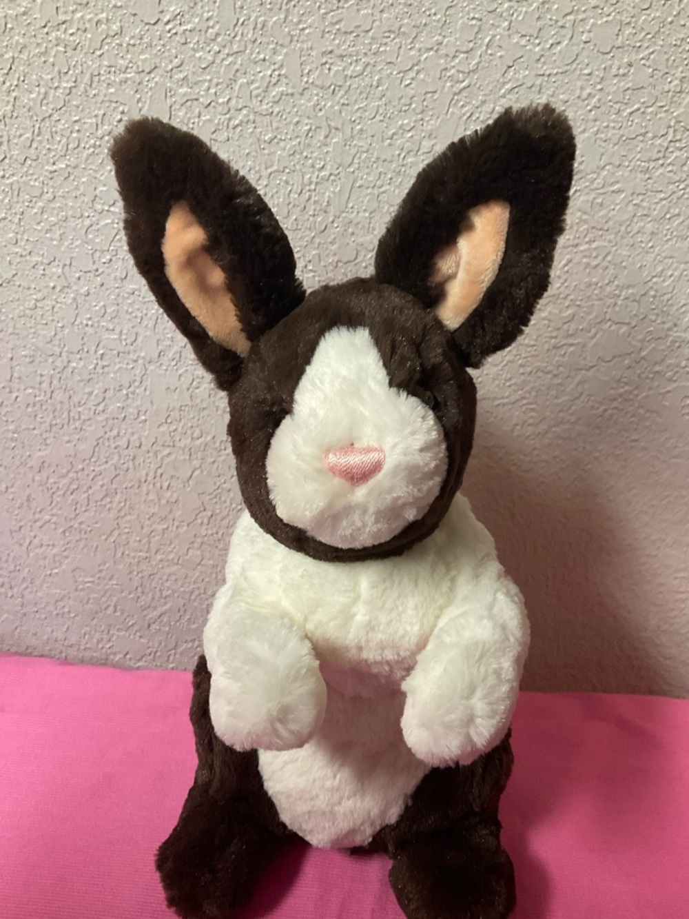 Gund Brown and White Plush Bunny Stuffed Animal